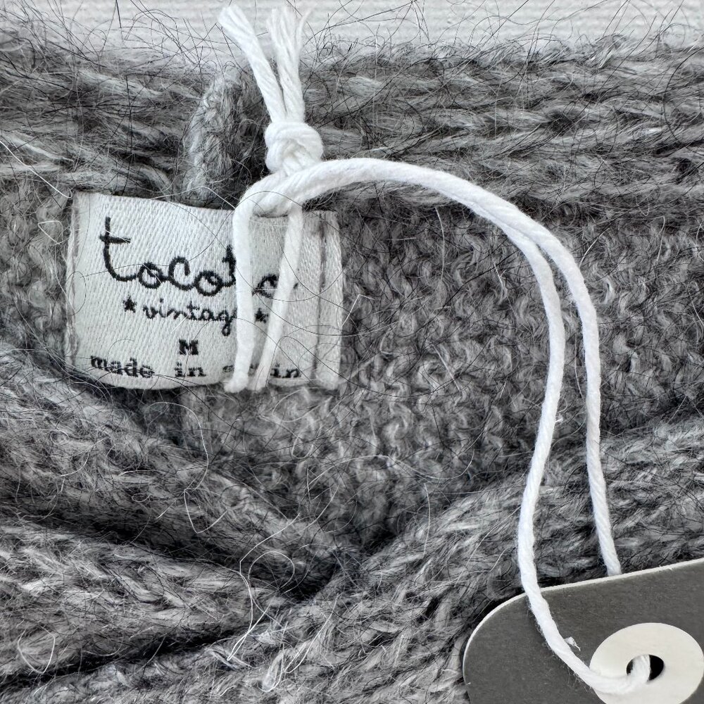 TOCOTO VINTAGE - KNITTED HEADBAND - GREY - 30% MOHAIR - 20" = 3-6Y - NWT - Picture 2 of 4